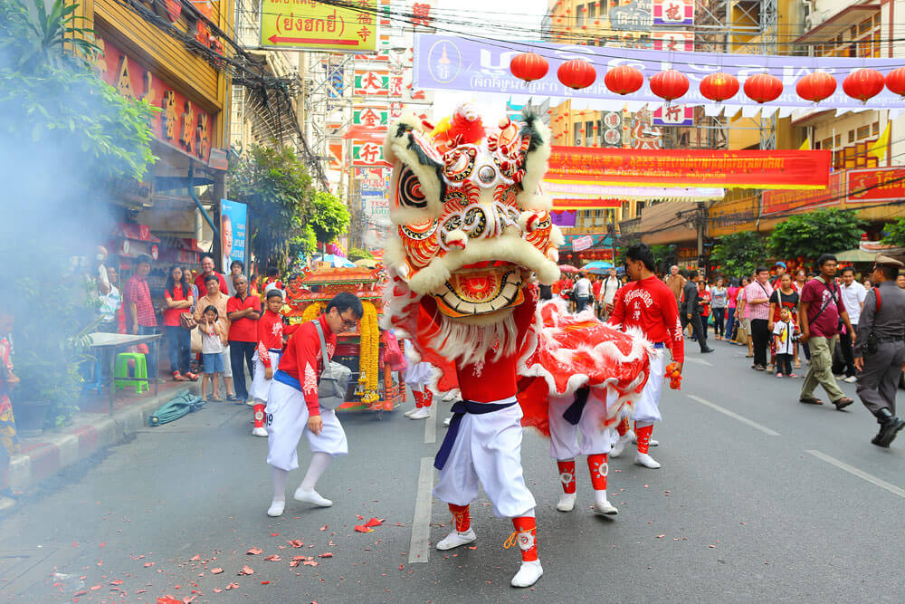 Watch the dragon and lion dances